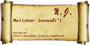 Melicher Juvenál névjegykártya